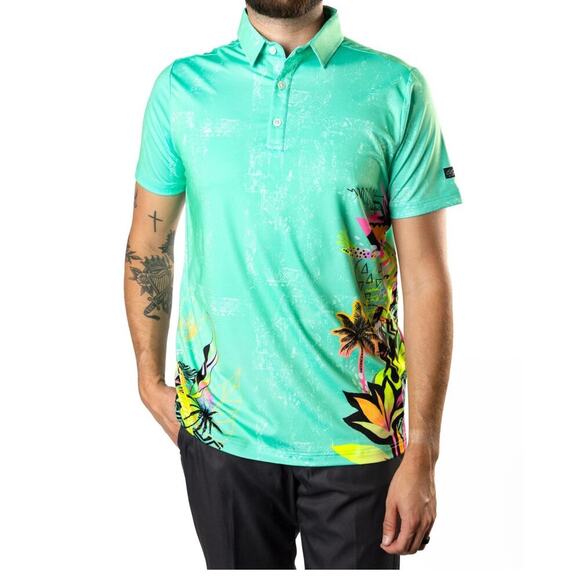 Sunday Swagger Golf Polo 2XL Tropical Toucan Venice Bright Neon Beach - Picture 1 of 9